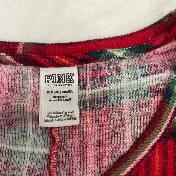 Vintage PINK Victoria's Secret Red Plaid Onesie - Picture 4 of 13